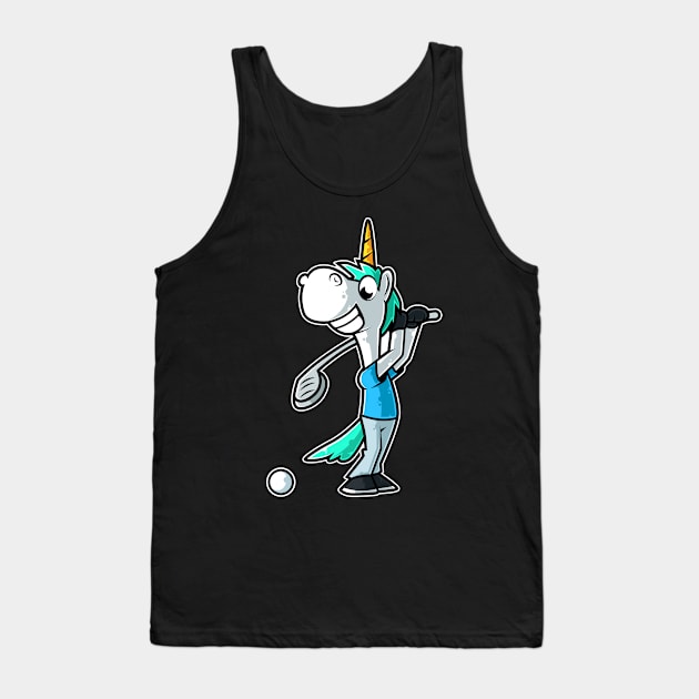 Unicorn Golf Player Golfer Golfing Funny Kids Boys print Tank Top by theodoros20